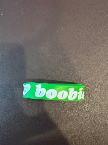 I Love Boobies! Breast Cancer Green Wristband