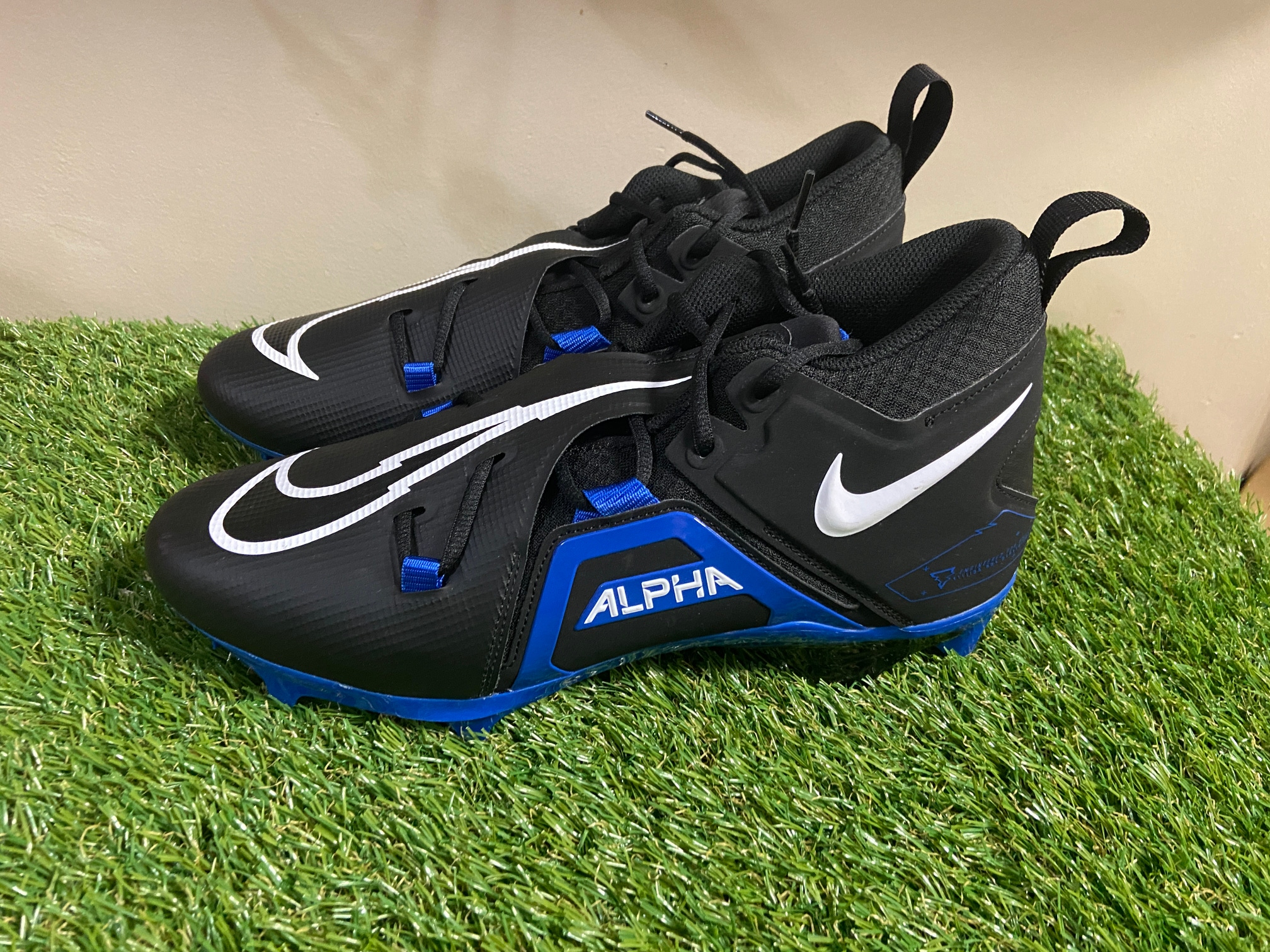 Nike Alpha Menace Pro 3 Blue/Black Football Cleats CT6649-007 Mens 11.5 NEW