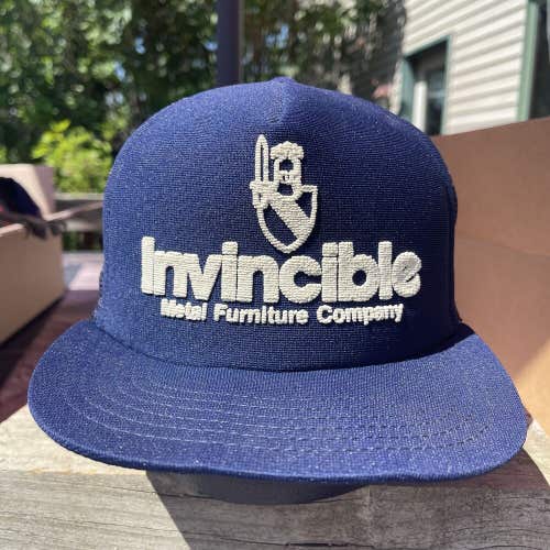 Vintage Invincible Metal Furniture Company Snapback Trucker Hat Cap 80s USA Made