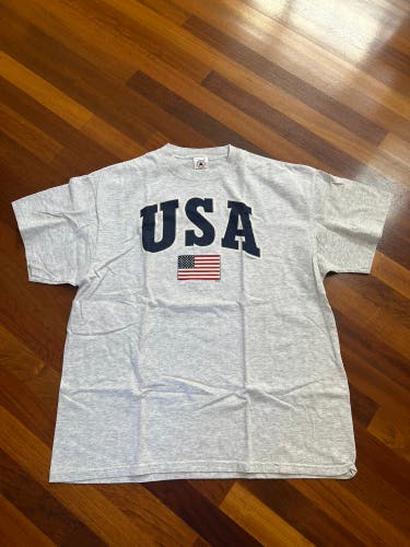 Vintage 1990’s USA Flag Gray T- Shirt XL - NEW