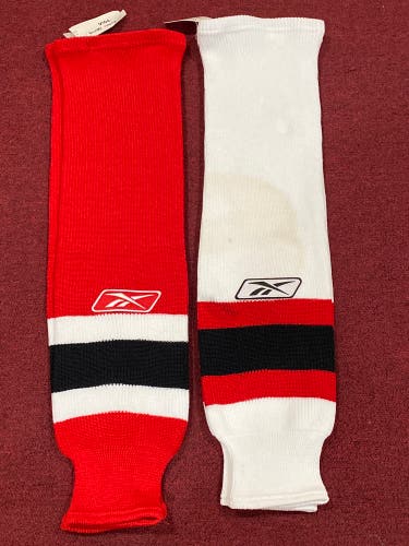 2 Pack New Jersey Devils Large Reebok Pro Stock Socks Item#NJ2S