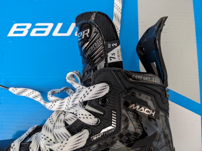 Senior New Bauer Supreme Mach Hockey Skates with TI Steel 7.5 Fit 2