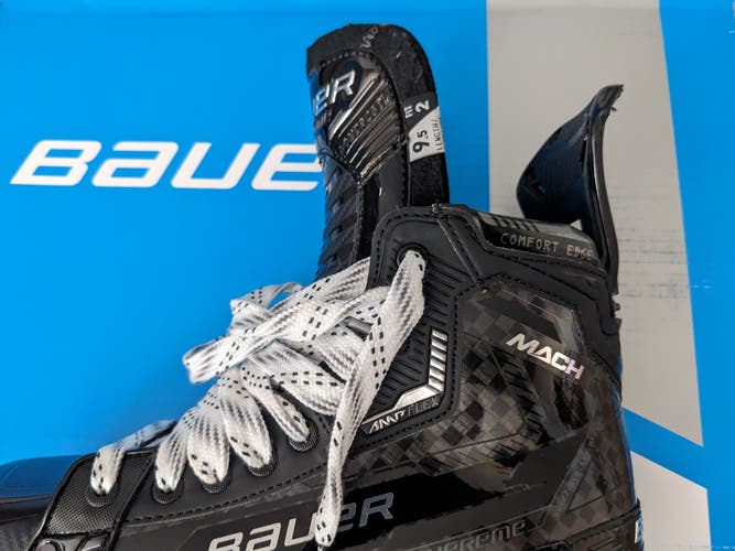 Senior New Bauer Supreme Mach Hockey Skates with TI Steel 9.5 Fit 2