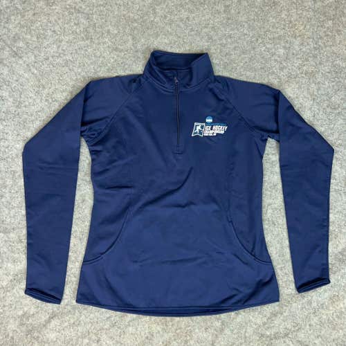 NCAA Hockey Women Sweater Small Blue 1/4 Zip Sports Shirt NCAA Ice Championship