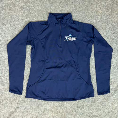 NCAA Hockey Women Sweater Medium Blue 1/4 Zip Sports Shirt NCAA Ice Championship