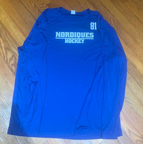 Blue Rare!  Maine Nordquies NAHL Long Sleeve T Shirt