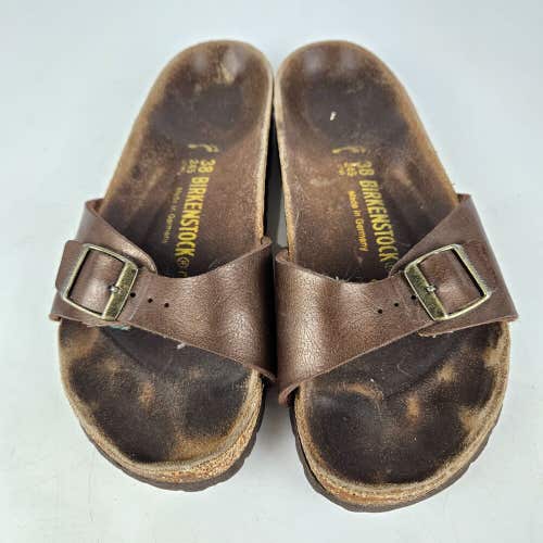 Birkenstock Madrid Womens Brown Buckle Sandals Slides Size: 38 / 7