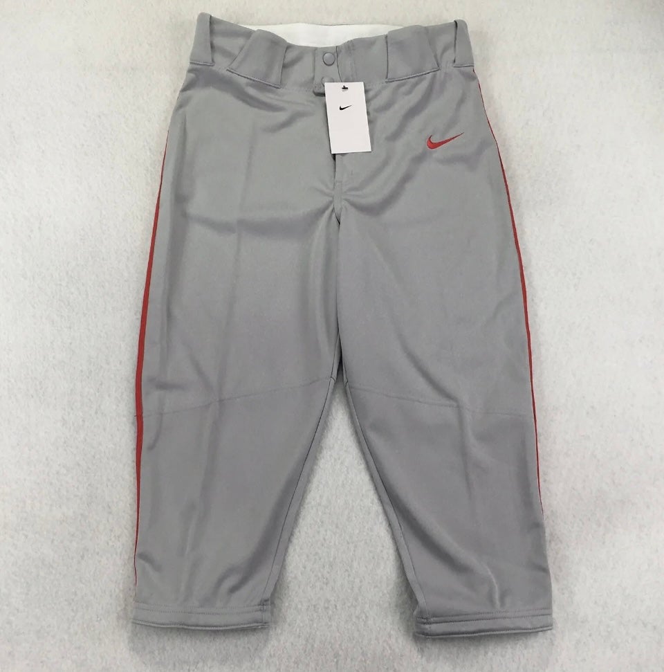 Used Nike Dri Fit Knicker Style AQ7979-059 Youth LG Piped Baseball Pants  Grey/Green