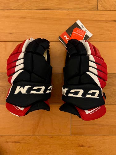 New CCM FT4 Pro Gloves 14" - Senior (Blue/Red)