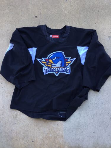 Used Black Springfield Thunderbirds CCM Goalie Cut Jersey 58G