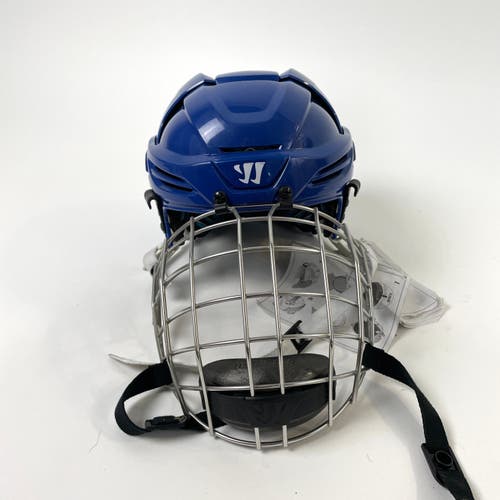Brand New Royal Blue Warrior Krown LTE Helmet with Cage | Senior Small | A1246
