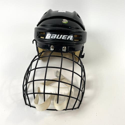 Used Black Bauer HH1000S Helmet with Cage | Senior Small | A1245