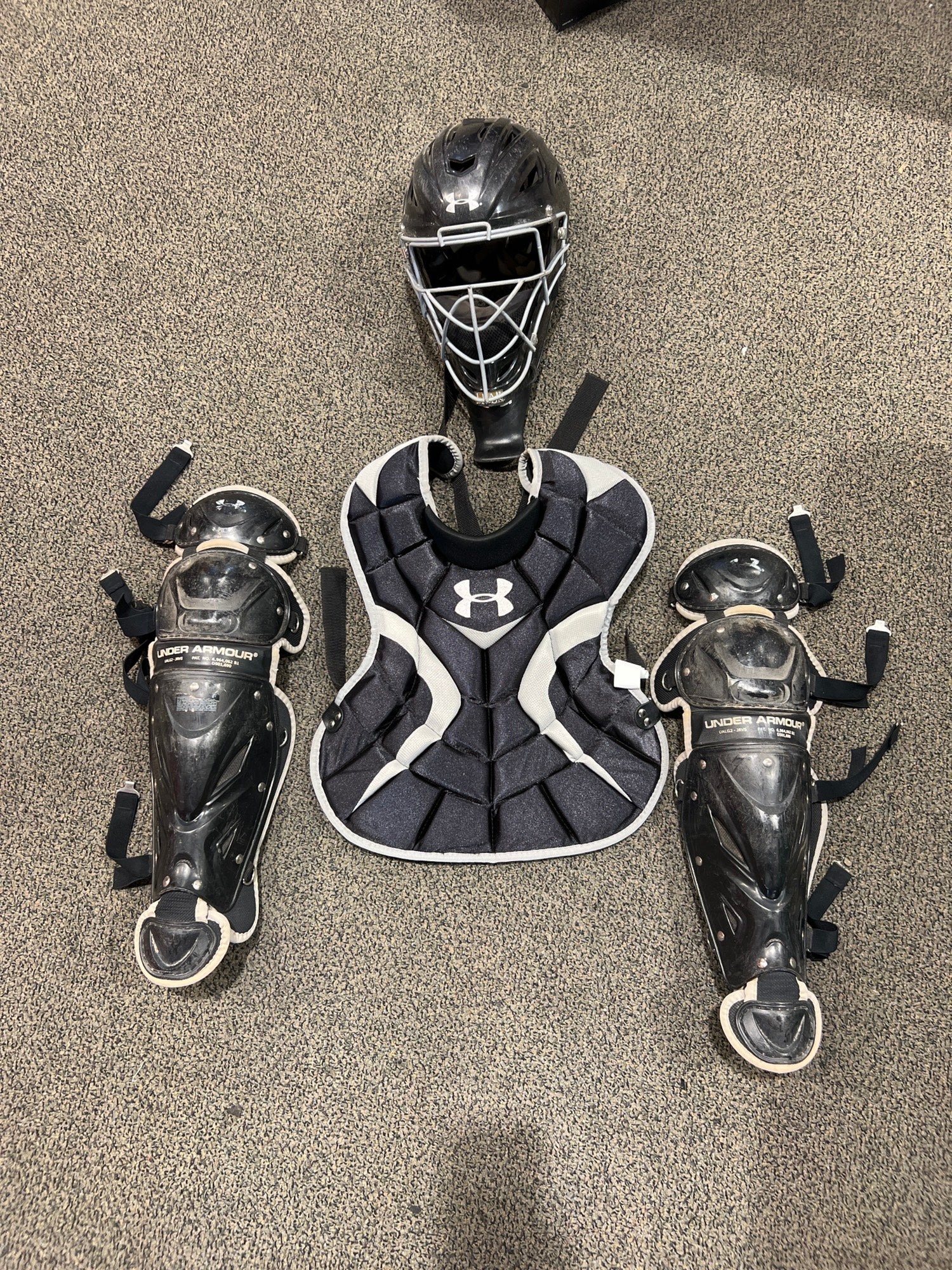 New Under Armour Victory Series Girl's Fastpitch Softball Catcher's Gear  Set Black #UAWCK2JRVS