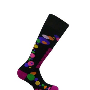 Women's Free Style Silver Ski Snowboard Comfort Socks, Black,  Pink Medium 8-10