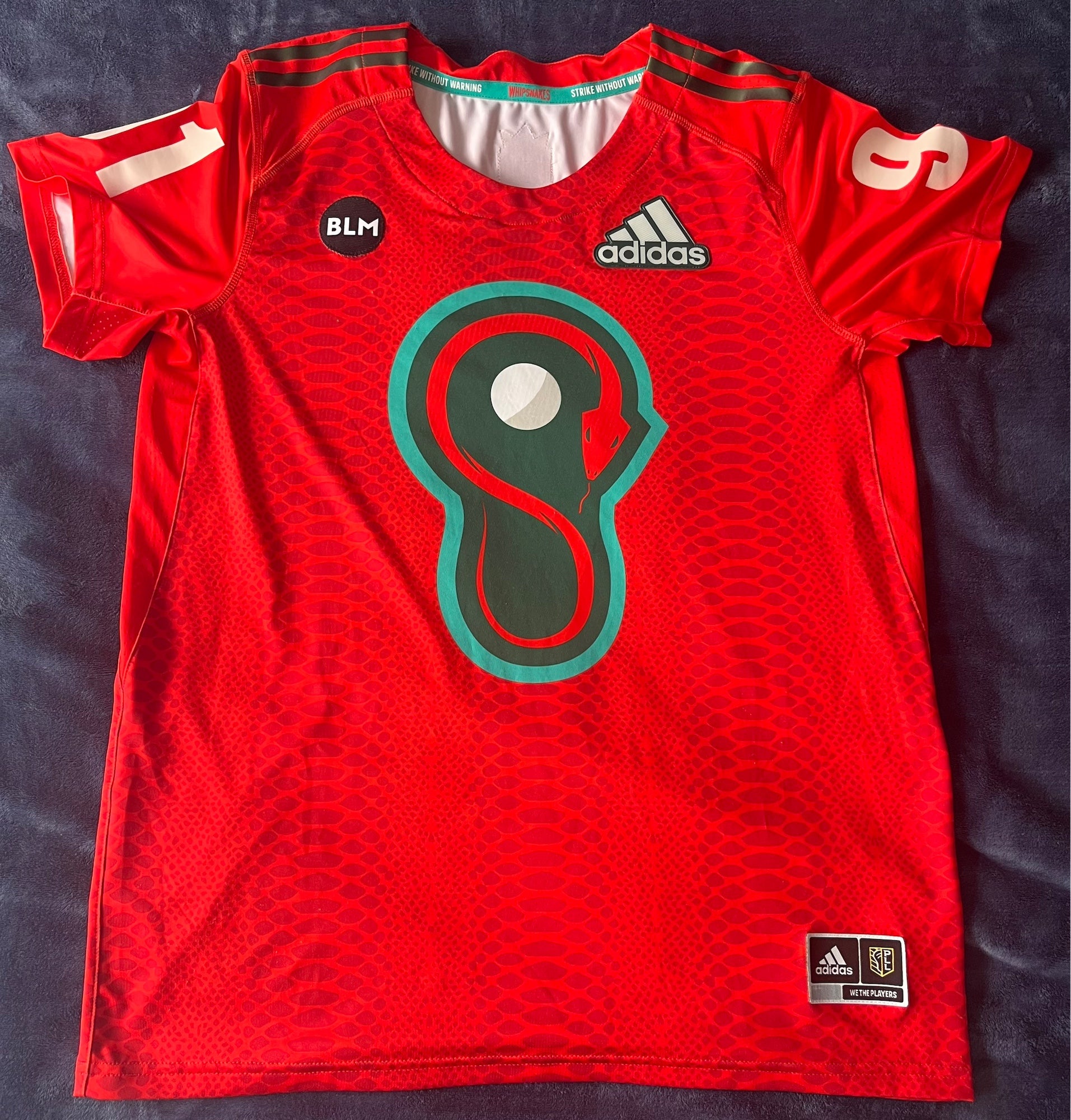 2020 Joe Nardella Game Worn PLL Whipsnakes Bubble Jersey