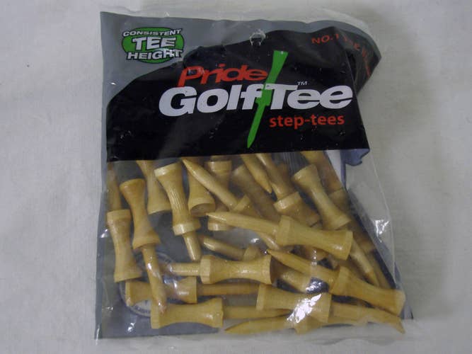 Pride Golf Step-tees (3.25", Natural, 25pk) Consistent Tee Height NEW