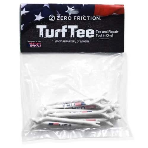 Zero Friction Turf Tees Power 3-Prong (3", USA, 10pk) Golf Tee / Repair Tool NEW
