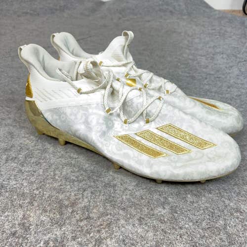 Adidas Mens Football Cleat 18 White Gold Shoe Lacrosse Adizero Young King Pair