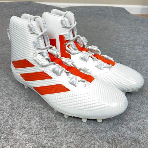 Adidas Mens Football Cleats 16 White Orange Shoe Lacrosse Freak High Pair Logo