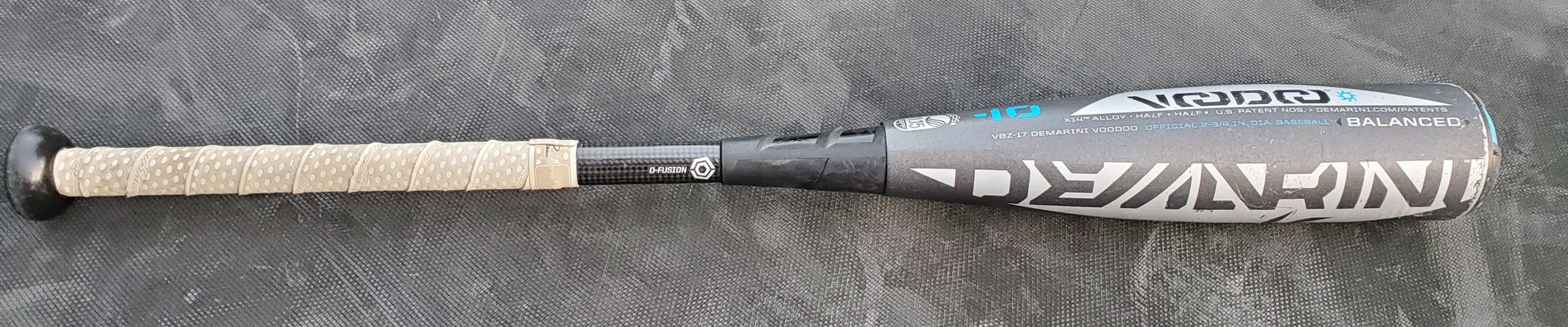 Used USSSA Certified 2017 DeMarini Hybrid Voodoo Balanced Bat (-10) 18 oz 28"