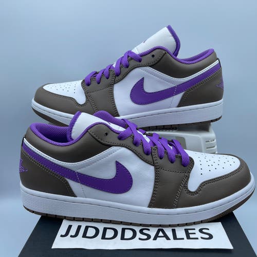 Air Jordan 1 Low Shoes Purple Mocha Palomino Wild Berry 553558-215 Men's Sz 9