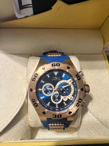 A blue and Gold Mens Invicta Watch