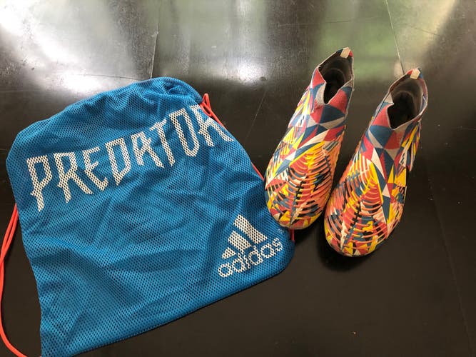 Men's Used Size 8.5 (Women's 9.5) Molded Cleats Adidas Predator edge.1 Cleats Rainbow with Bag