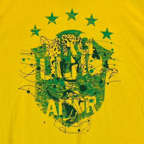 NIKE CBF Brazil T Shirt Mens Large Yellow Short Sleeve Brasil National Football