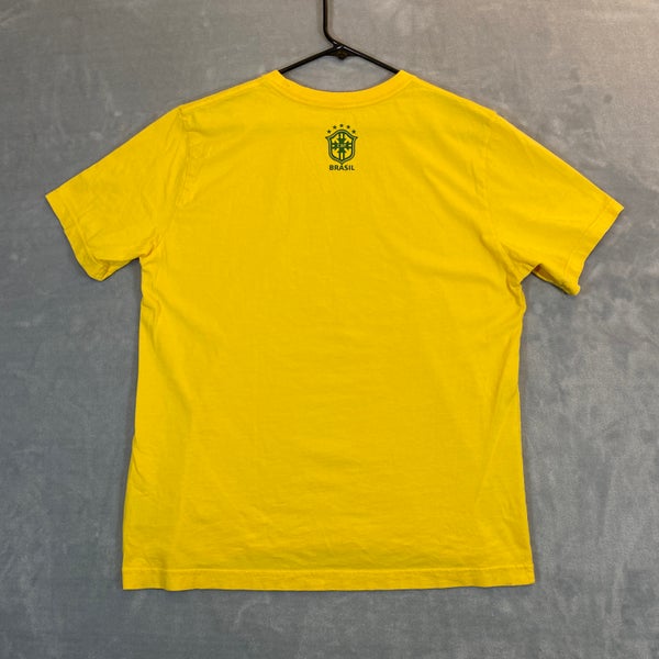 Buy Nike Men Yellow Brazil CBF Crest Pure Cotton T Shirt - Tshirts