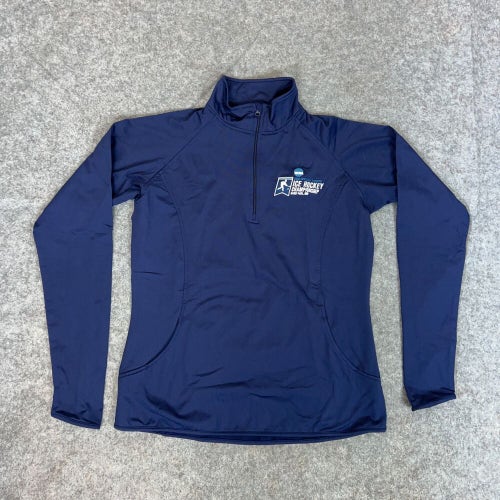 NCAA Hockey Women Sweater Small Blue 1/4 Zip Sports Shirt NCAA Championship Ice