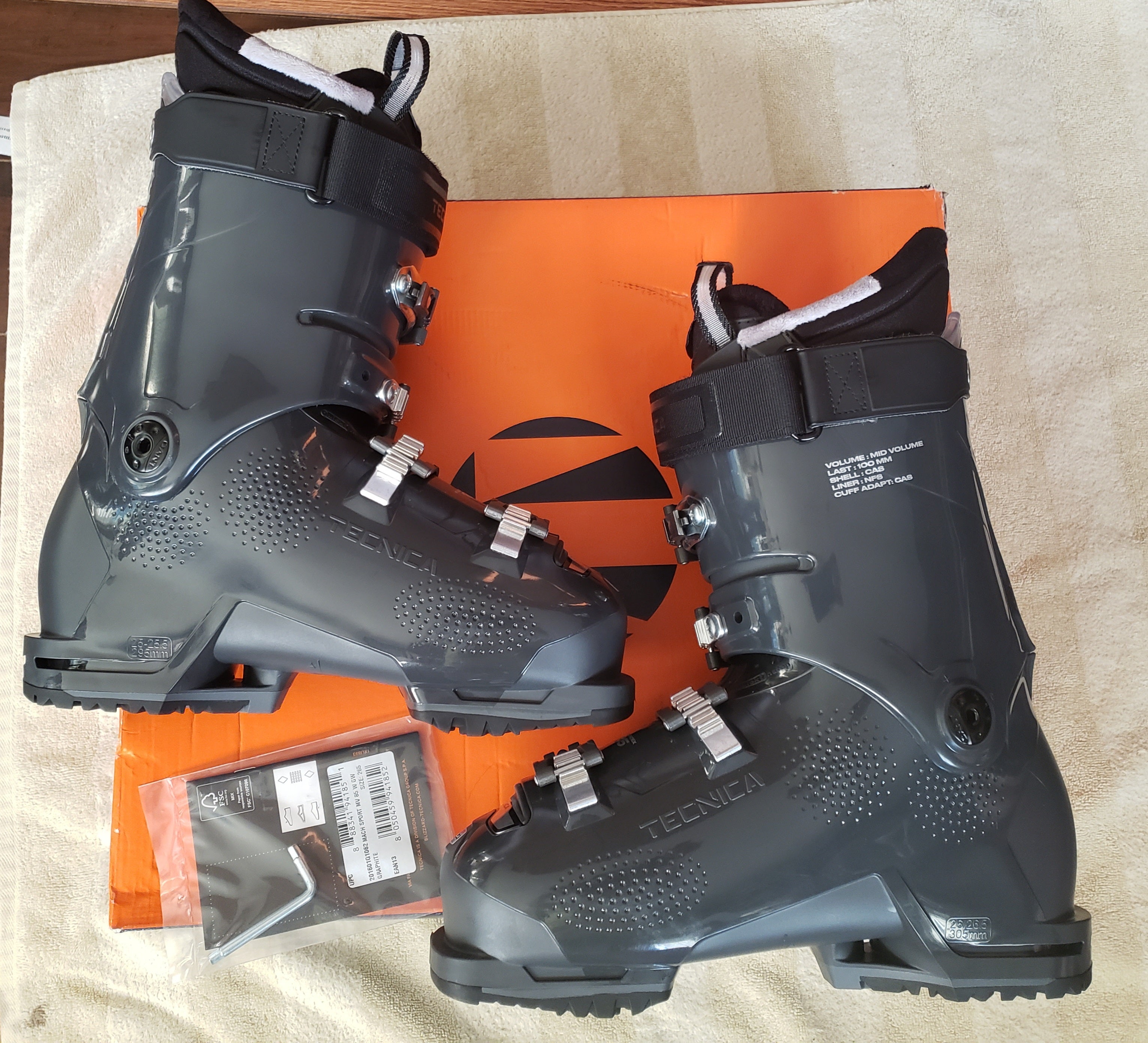 WOMEN 8.5/ 2023 TECNICA MACH SPORT MV 85 W Ski Boots GRIP WALK*NEW