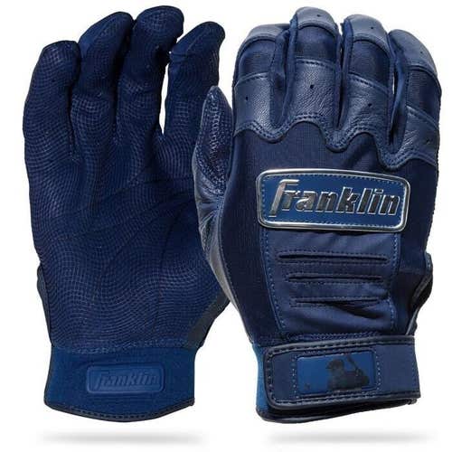 NWT Franklin CFX Pro Youth Batting Gloves Navy/Chrome Size Large