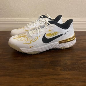 Nike Alpha Huarache Elite 3 Turf White/Gold Mens Size 9 CV3561-101