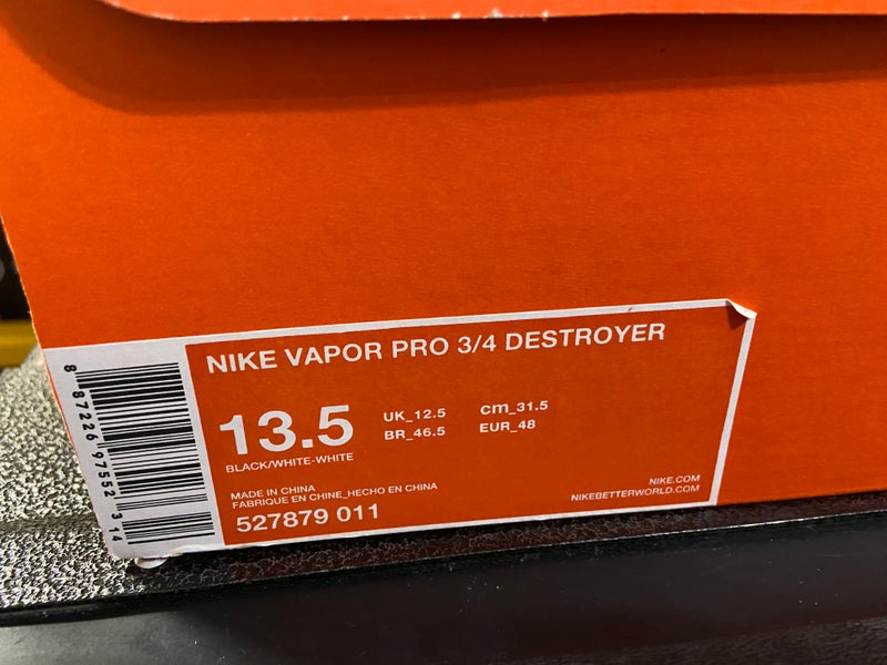 Nike Vapor Pro 3/4 Destroyer Football Lineman Cleats 527879-011 Mens 13.5 NEW