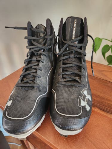 Black Used Adult Men's Size 9.0 (Women's 10) Metal Under Armour High Top
