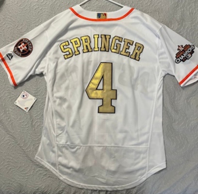 Astros #4 George Springer 2017 World Series Campions Jersey Size 44
