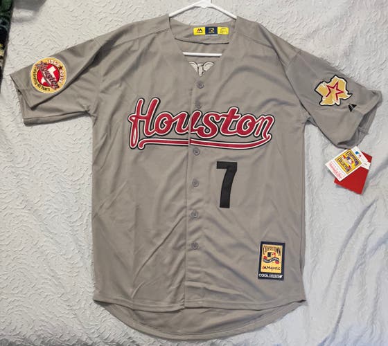 Authentic Majestic Houston Astros Gray Craig Biggio Jersey SIZE M