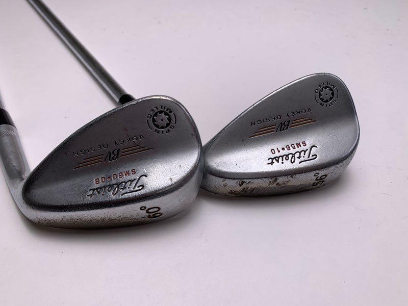Titleist 2009 Vokey Spin Milled Chrome Wedge Set 56* 10 | 60* 8 Wedge Steel RH