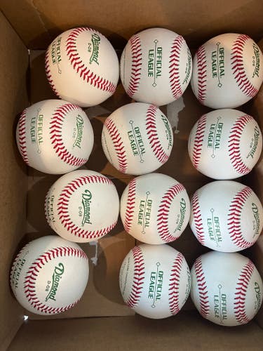 New Diamond Official League D-OB Leather Baseball Baseballs 12 Pack (1 Dozen)
