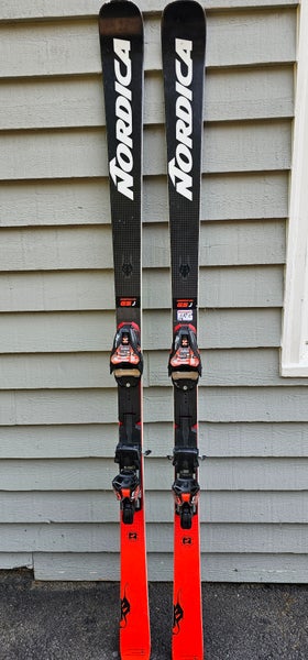 Used 2022 Nordica 171 cm Racing Dobermann GSJ Skis With Marker Bindings Max Din 12