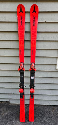 Used Kid's 2022 Atomic 166 cm Racing Redster G9 Skis With Bindings Max Din 10