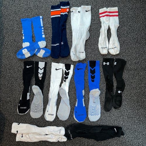 Lot of Men's Nike Elite/Under Armour/Smartwool Crew Socks - 10 Pairs
