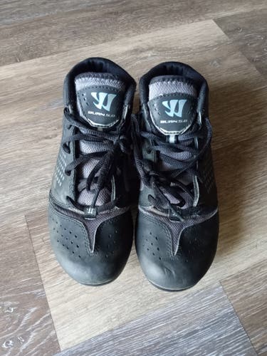 Black Youth Used Unisex Size 3.5 (Women's 4.5) Molded Cleats Warrior Mid Top Burn 5.0