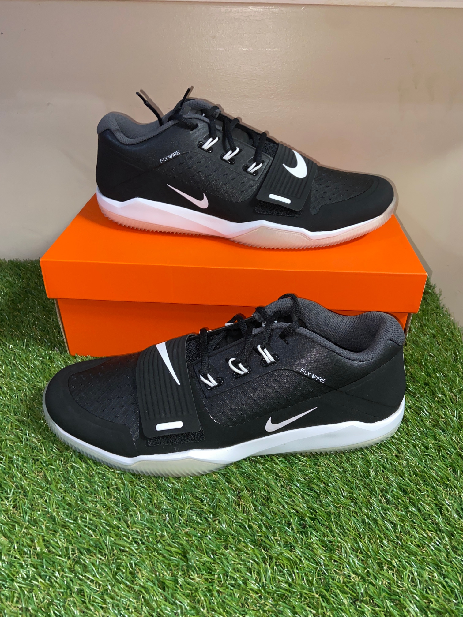 Nike Alpha Menace Turf Low Football Shoe Black White AQ8129-001 Men Sz 12.5 NEW