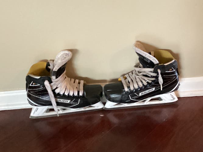 Junior Used Bauer Supreme 1S Hockey Goalie Skates Regular Width Pro Stock Size 5