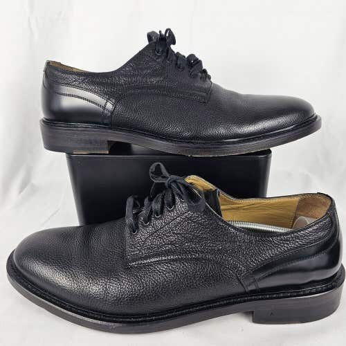 George Brown Bilt Mens Oxford Derby Dress Shoes Black Made In Italy Mens Sz 12