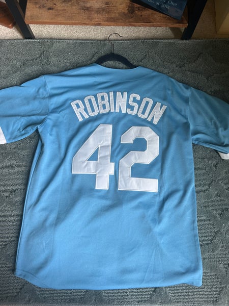 Throwback 50'S Jackie Robinson #42 Brooklyn Type Baseball Jerseys  White Stitched