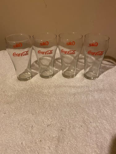 4 Coca Cola Drinking Glasses