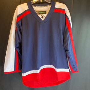 Tron DJ300x X-Large Jersey Columbus Bluejackets Replica Navy/White/Red, New unused, Price $19.99.