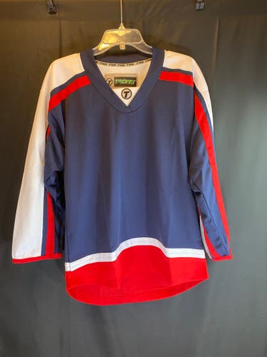 Tron DJ300x X-Large Jersey Columbus Bluejackets Replica Navy/White/Red, New unused, Price $19.99.